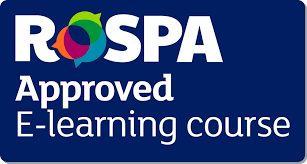 Fire Extinguisher online training (approved by RoSPA). RoSPA logo.